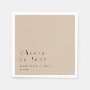 Beige Beige für Liebe Personalisierte Hochzeit Serviette