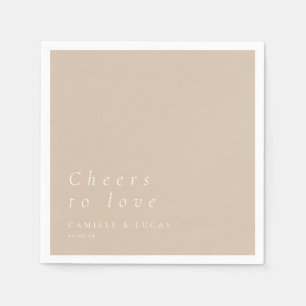 Beige Beige für Liebe Personalisierte Hochzeit Serviette