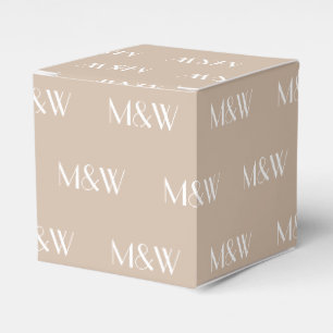 Beige Beige-Geschenke mit weißem Monogramm anpass Geschenkschachtel