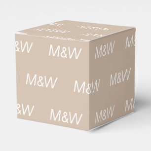 Beige Beige-Geschenke mit weißem Monogramm anpass Geschenkschachtel