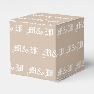 Beige Beige-Geschenke mit weißem Monogramm anpasse Geschenkschachtel