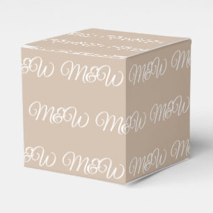 Beige Beige-Geschenke mit weißem Monogramm anpasse Geschenkschachtel