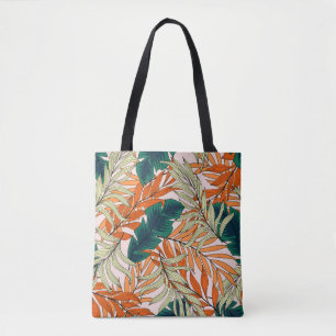 Beige beige tropische Blätter, nahtlos. Tasche