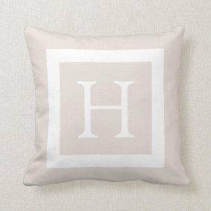 Beige benutzerdefinierte Monogramm Kissen