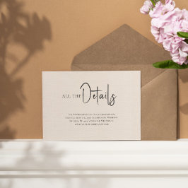 Beige Bettwäsche Einfache Details zum Hochzeitssch Einladung