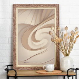 "Beige Bio Swirl" | Abstrakte Kunst Poster