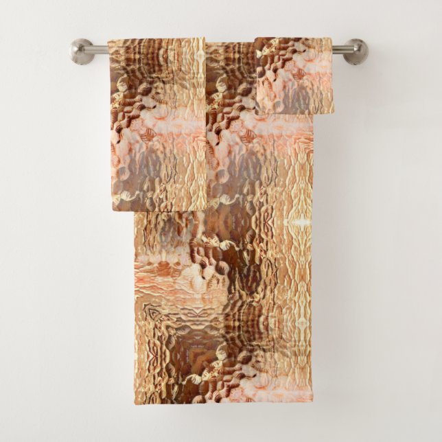 Beige bis braun gebogenes Glas wiederholt Badhandtuch Set (Insitu)