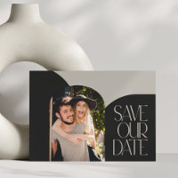 Beige Black Chic Modernes Arch Foto Hochzeit
