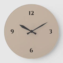 Beige & Black Minimalist Large Clock Große Wanduhr