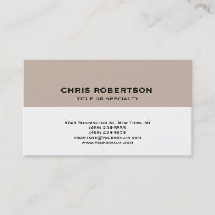 Beige blanc Moderne Simple Carte de visite simple