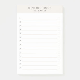 Beige blanc post-it moderne personnalisable Notes
