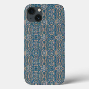 Beige blau-graue Muster Case-Mate iPhone Hülle