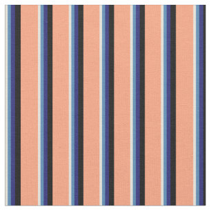Beige, Blau, Midnight Blue, Black & Light Lachs Stoff