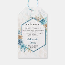 Beige blaue elegante Blumenhochzeit