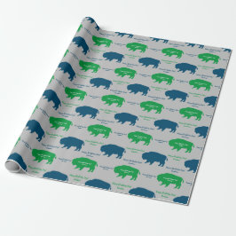 Beige blaue grüne rustikale Buffalo-Farben Geschenkpapier