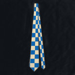 Beige   Blauer Karo Prüfpappmuster Krawatte<br><div class="desc">Beige   Blauer Karo Schachbrettmuster</div>