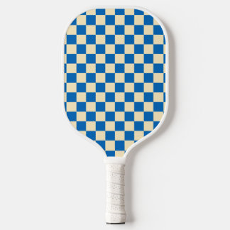 Beige + Blauer Karo Prüfpappmuster Pickleball Schläger