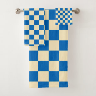 Beige + Bleu Chèque À damiers Motif en damier