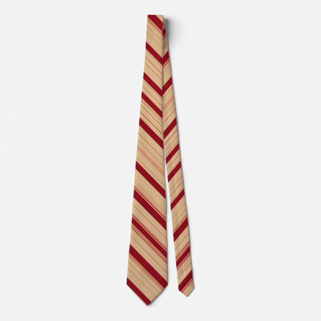 Beige Bliss mit Krimsonakzenten Krawatte (Vorderseite)