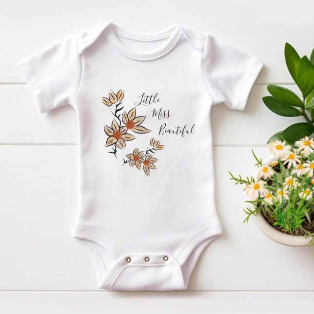 Beige Blume Baby Strampler (Von Creator hochgeladen)