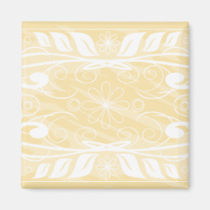 beige Blumen Magnet