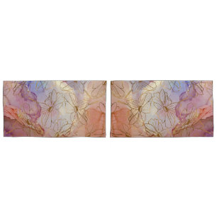 Beige Blumen Rose Gold Blüten Kissenbezug