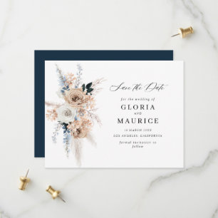 Beige Blumengras Save the Date