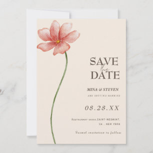 Beige Blumenwiese Save The Date