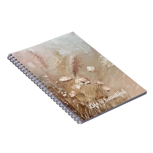 Beige Blush Boho Floral Notizblock (Rechte Seite)