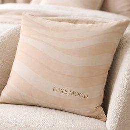 Beige Blush Ripple Throw Pillow Kissen