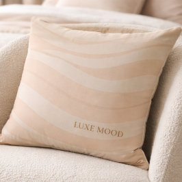 Beige Blush Ripple Throw Pillow Kissen