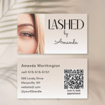 Beige Blush Wimpern Minimalist Photo QR Code