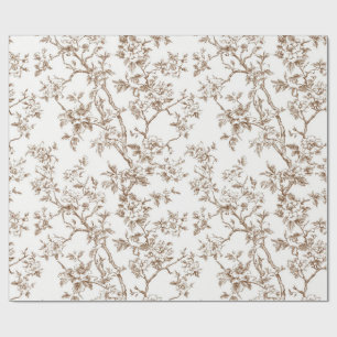 Beige Blütenzweig-Toile-Geschenkpapier Geschenkpapier