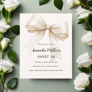 Beige Bogen elegant Sweet 16 Einladung