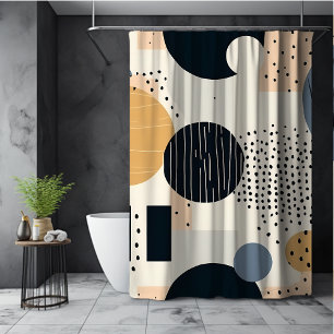 Beige bohemian farbenfrohe geometrische abstrakte duschvorhang