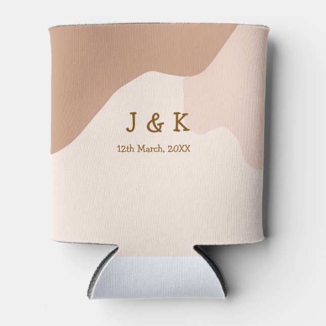 Beige boho curvy orange Brautdatum Dosenkühler (Vorderseite)