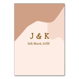 Beige boho curvy orange Brautdatum Tischnummer