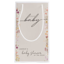 Beige Boho Wildblume Baby Dusche Gefallen