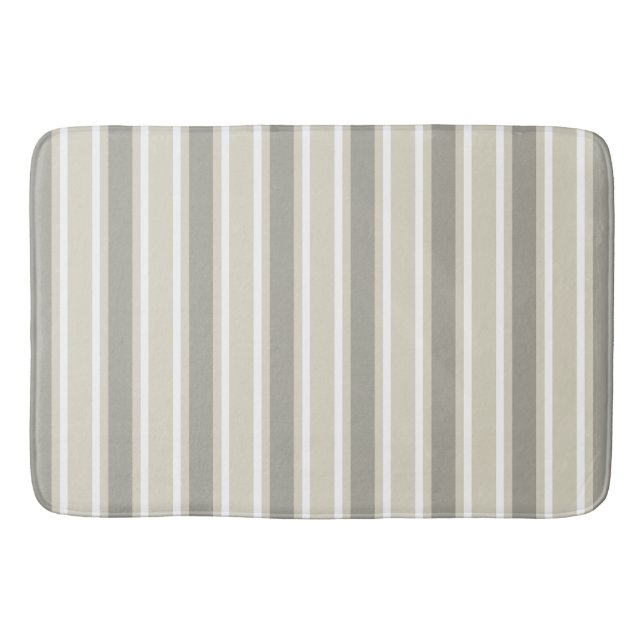 Beige Bonbonstreifen Badematte (Vorderseite)