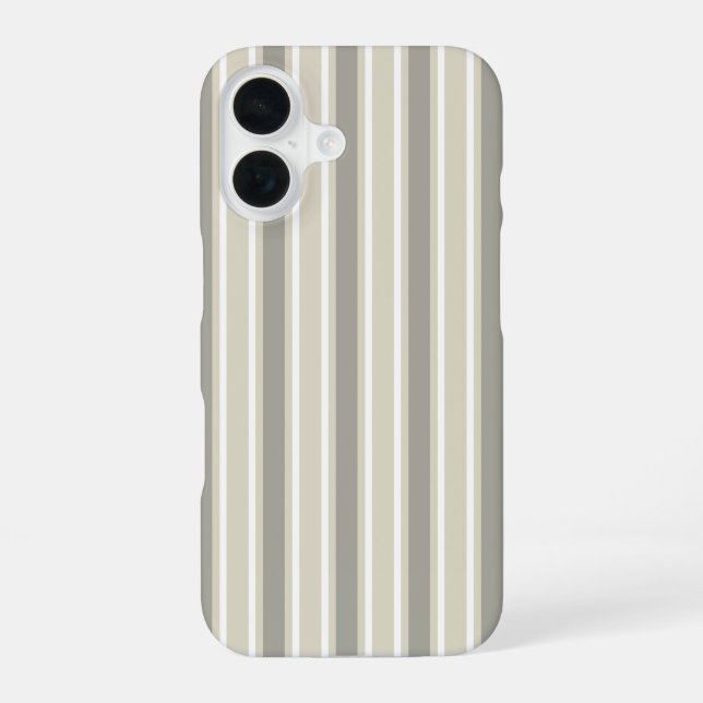 Beige Bonbonstreifen iPhone 16 Hülle (Rückseite)