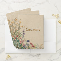 Beige Border Rustic Boho Wildblume