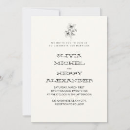BEIGE BOTANIC CLASSY INVITATION EINLADUNG