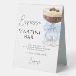 Beige Bow Espresso Martini Bar Sign Tischaufsteller