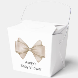 Beige Bow Modern Boho Babydusche Geschenkschachtel