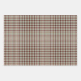 Beige Braun Kariertes Klassisches Muster Rustikal Geschenkpapier Set