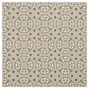 Beige Braun Schwarz-weißes Aztec Mosaikmuster Stoff