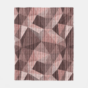 Beige, braun strukturiert polygonal fleecedecke