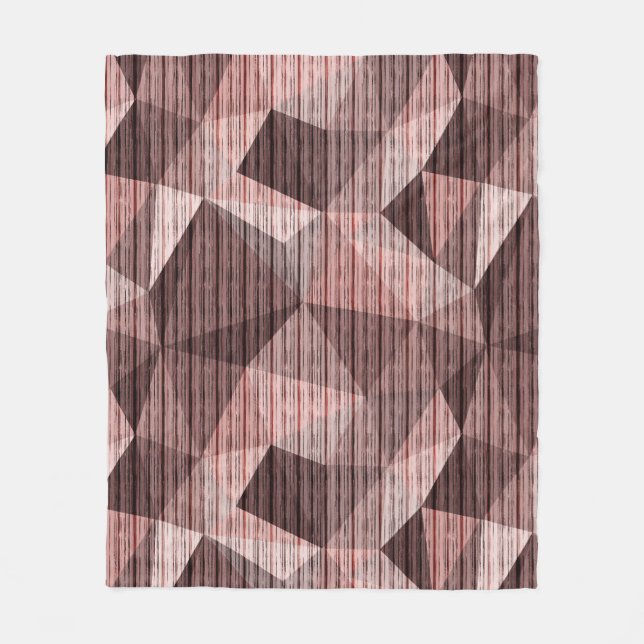Beige, braun strukturiert polygonal fleecedecke (Vorderseite)
