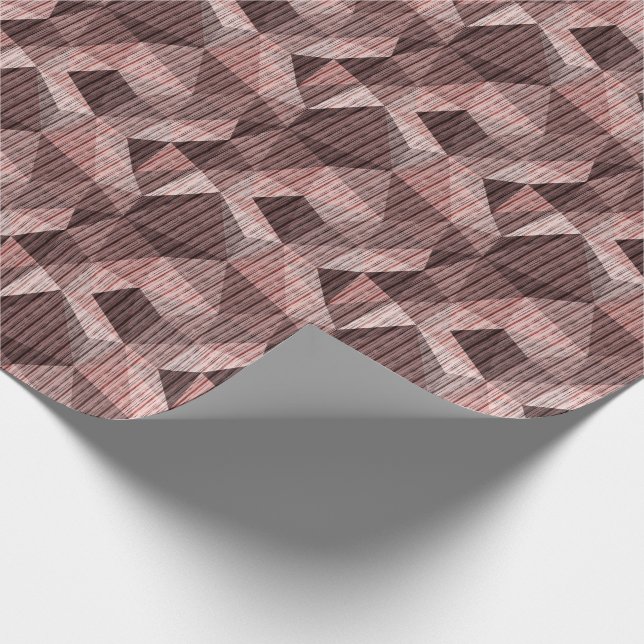 Beige, braun strukturierte Polygone Geschenkpapier (Ecke)