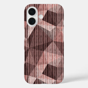 Beige, braun texturiert polygonal iPhone 16 hülle